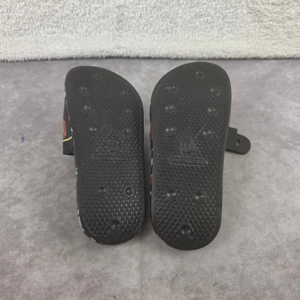 Ground Up Disney Pixar Cars Lightning McQueen Boys Slides Red Black Camo Size 11
